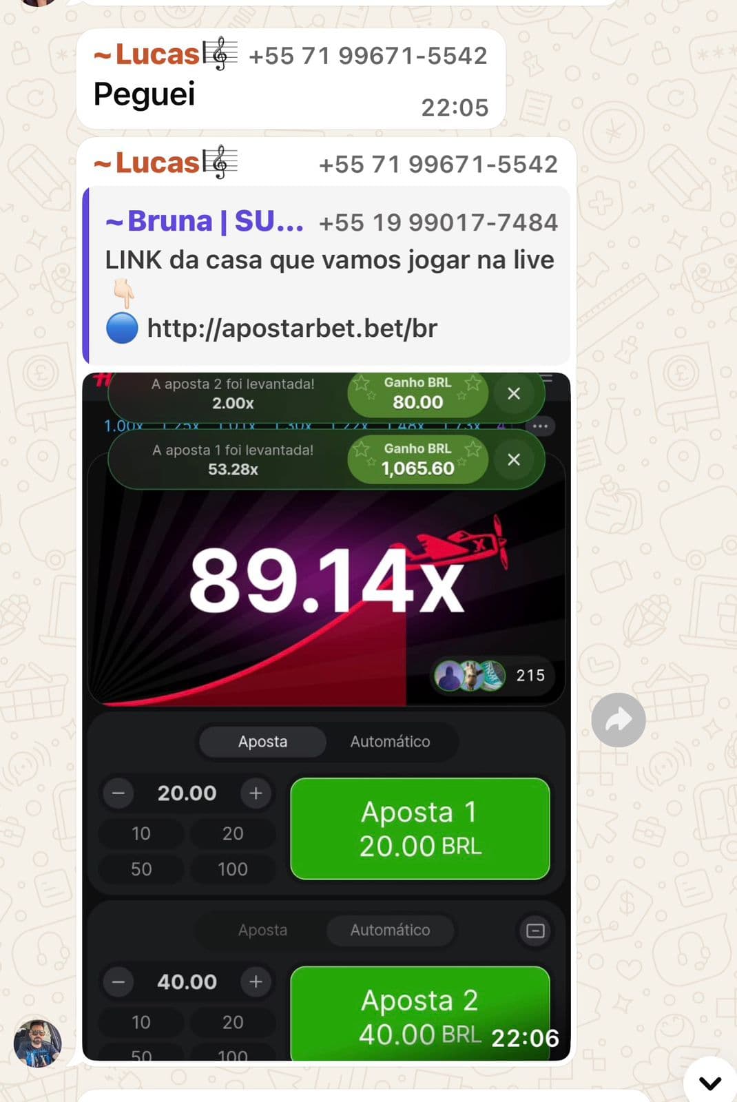 Depoimento real 3 enviado por integrante da comunidade da Sté Aviator