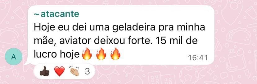 Depoimento real 20 enviado por integrante da comunidade da Sté Aviator